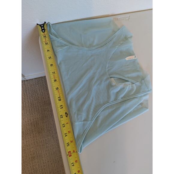 Free People FP Movement Blue Mesh Racerback Crop Workout Tank Top Women Size L - Picture 9 of 10